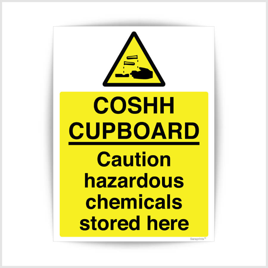 COSHH Cupboard Warning Labels