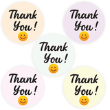 Thank You with Smiley & Heart Sticker