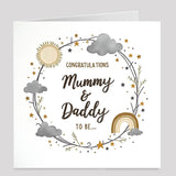 Congratulations card for mummy and daddy to be with pastel design