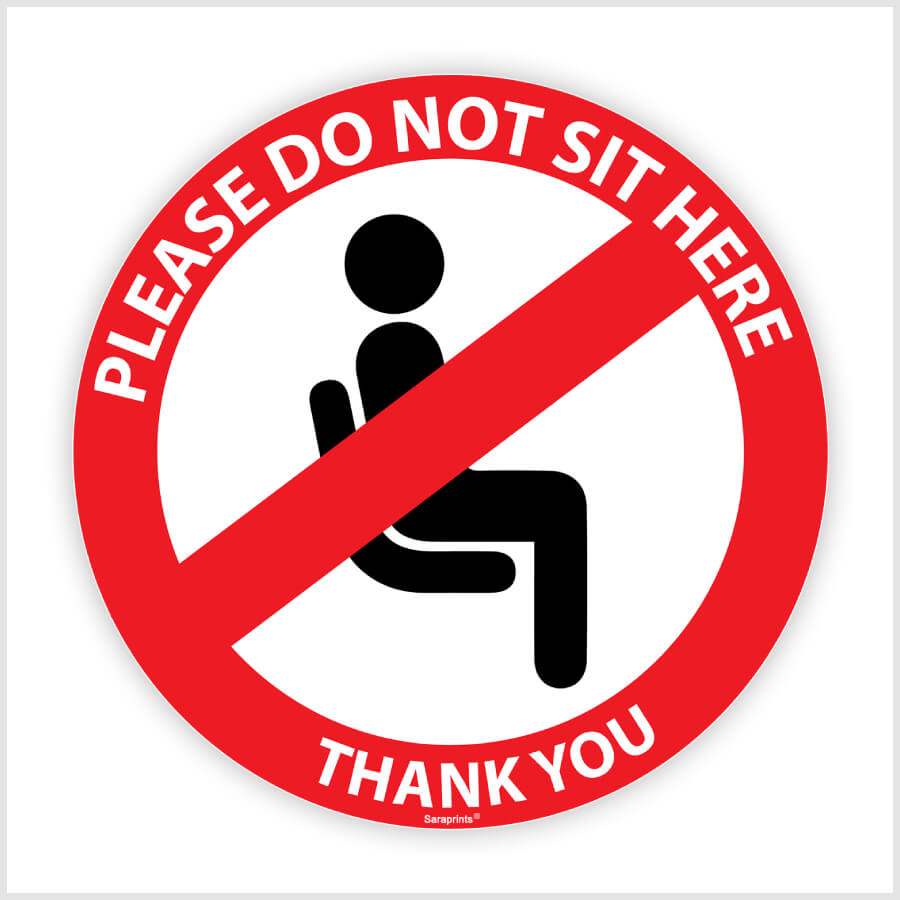 Not Sit Sticker No sitting sign sticker/Non-sitting surface sign sticker/Prohibited ...