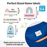 Stick on clothes name labels for uniforms and PE kits