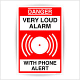Very Loud Alarm - With Phone Alert Sticker
