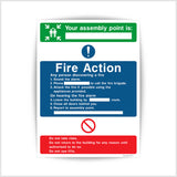 Fire Action & Safety Sign Sticker