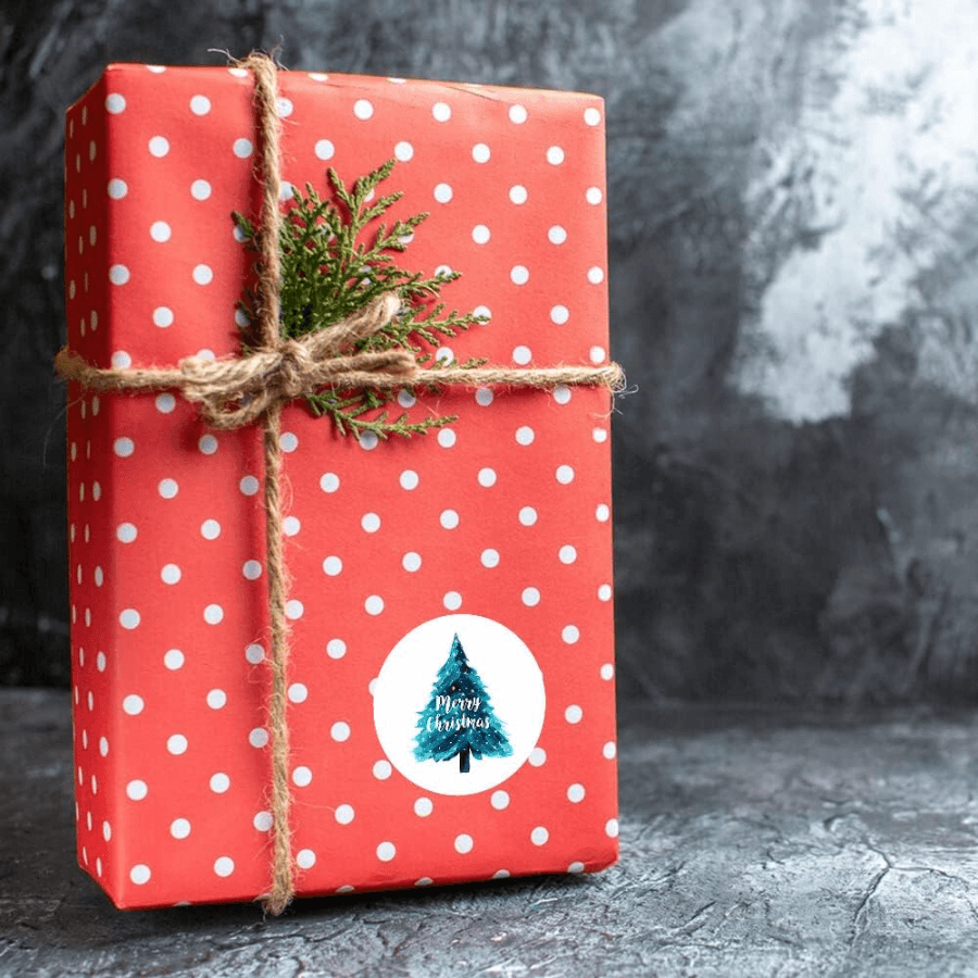 Christmas wrapping stickers
