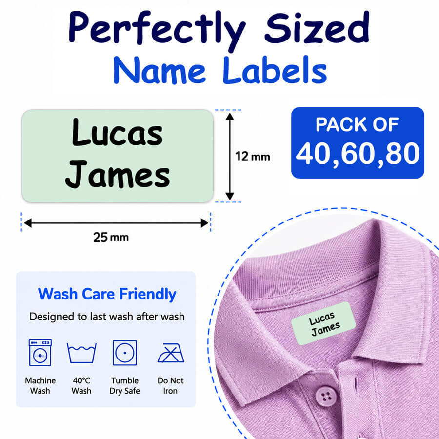 Stick On Clothing Label - Personalised Everyday Pack