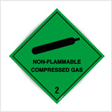 Green Non Flammable Compressed Gas Sign Sticker