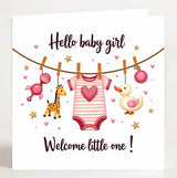 welcome little one baby girl card