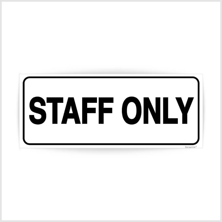 Staff Only Sign Sticker