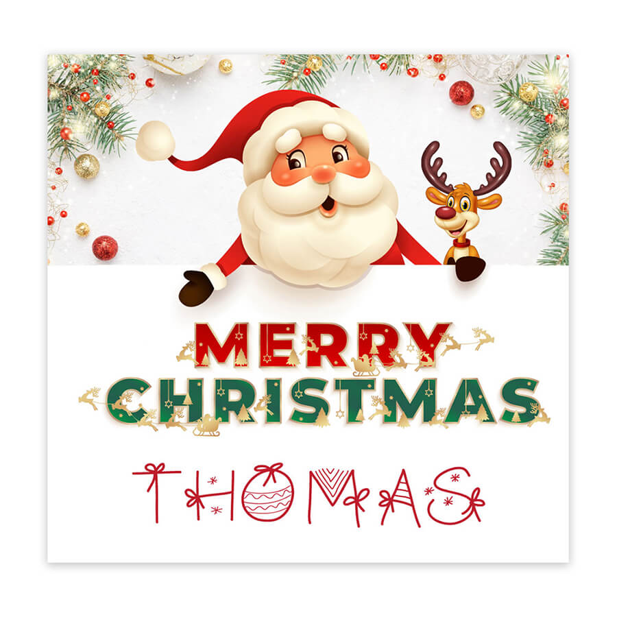 merry christmas personalised card