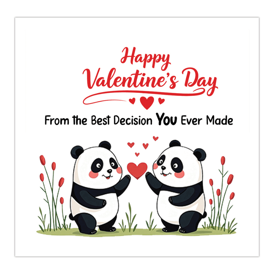 Fun Panda-Themed Valentine’s Day Card