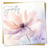 Deepest Sympathy Greeting Card with Pink Floral Design