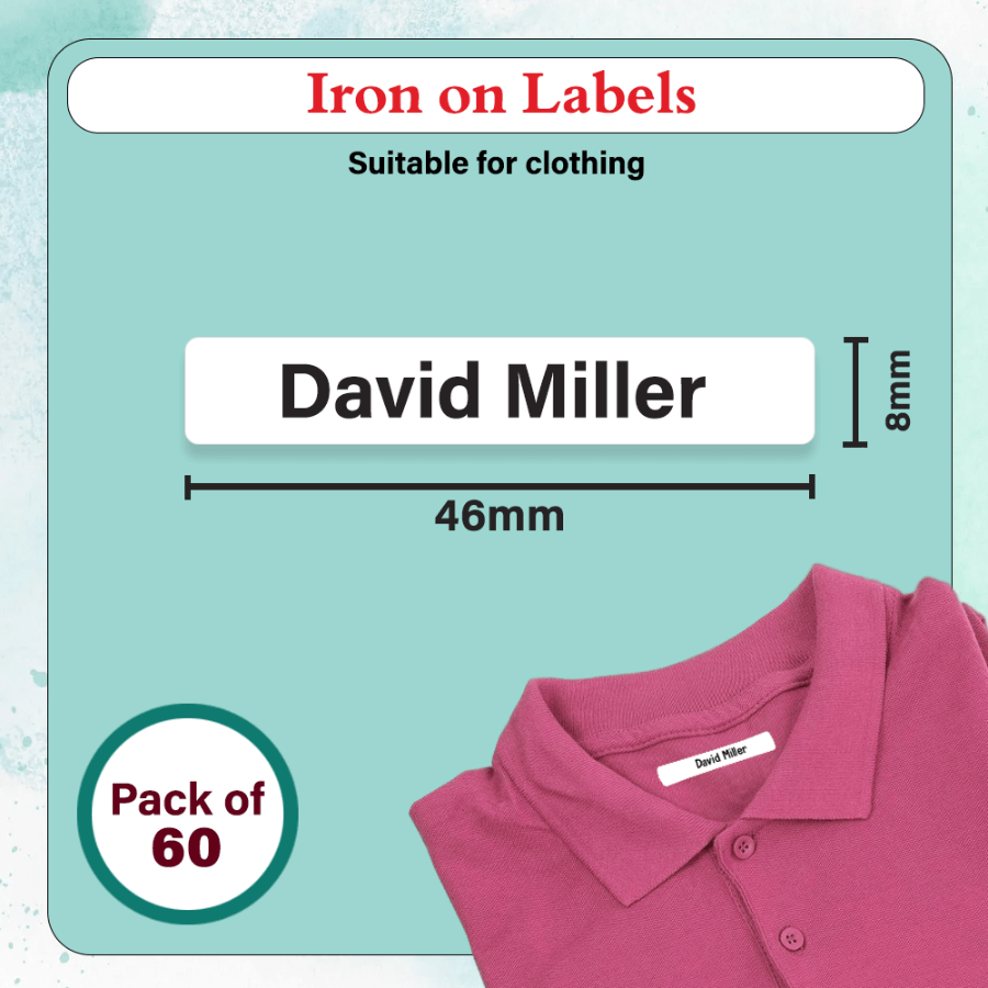 Plain iron on label
