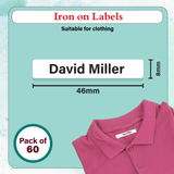 Plain iron on label