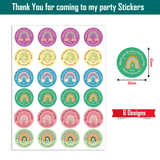 Personalized Rainbow Thank You for Coming to My Party Paper Stickers
