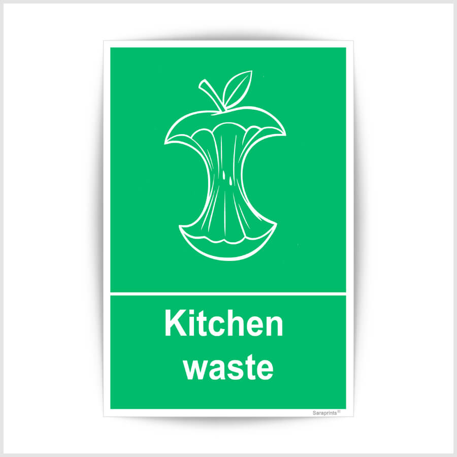 Waterproof A6 Waste Kitchen Bin Labels