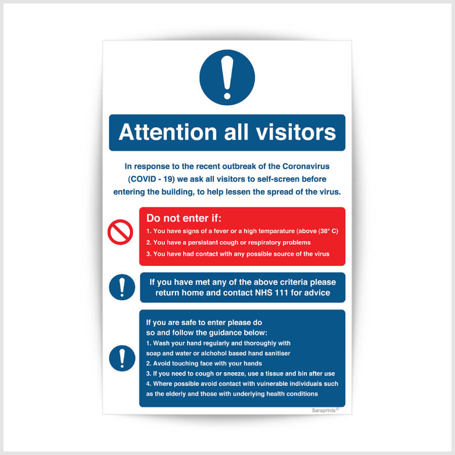 COVID-19 Precaution Sign Sticker