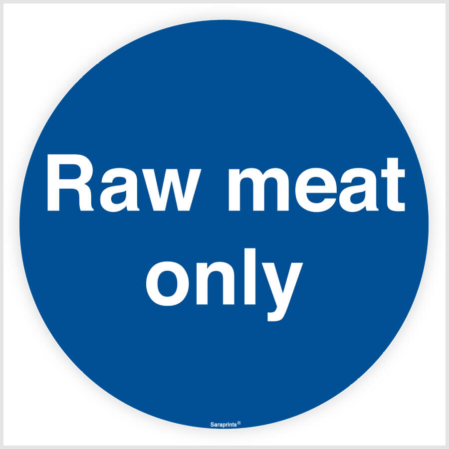 Raw Meat Only Sign Sticker