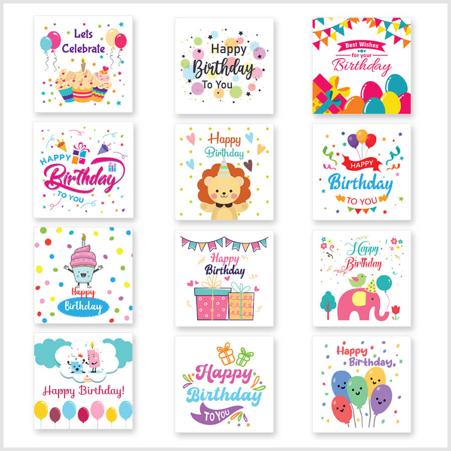 Birthday Celebration-Themed Greeting Cards