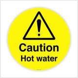 Caution Sign For Hot Water Sticker
