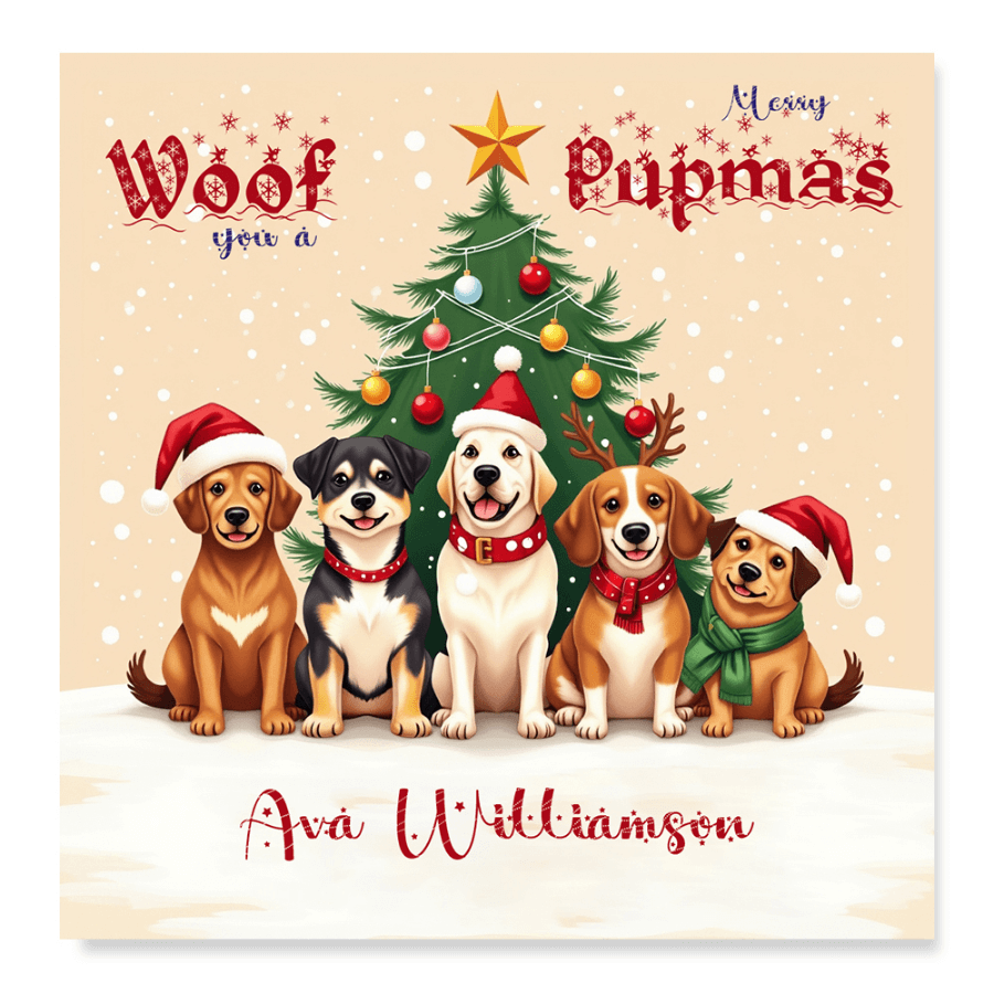 Dog Christmas card 