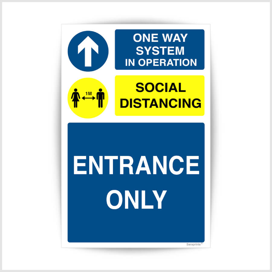 One Way System In Operation - Entrance Only Sign Sticker