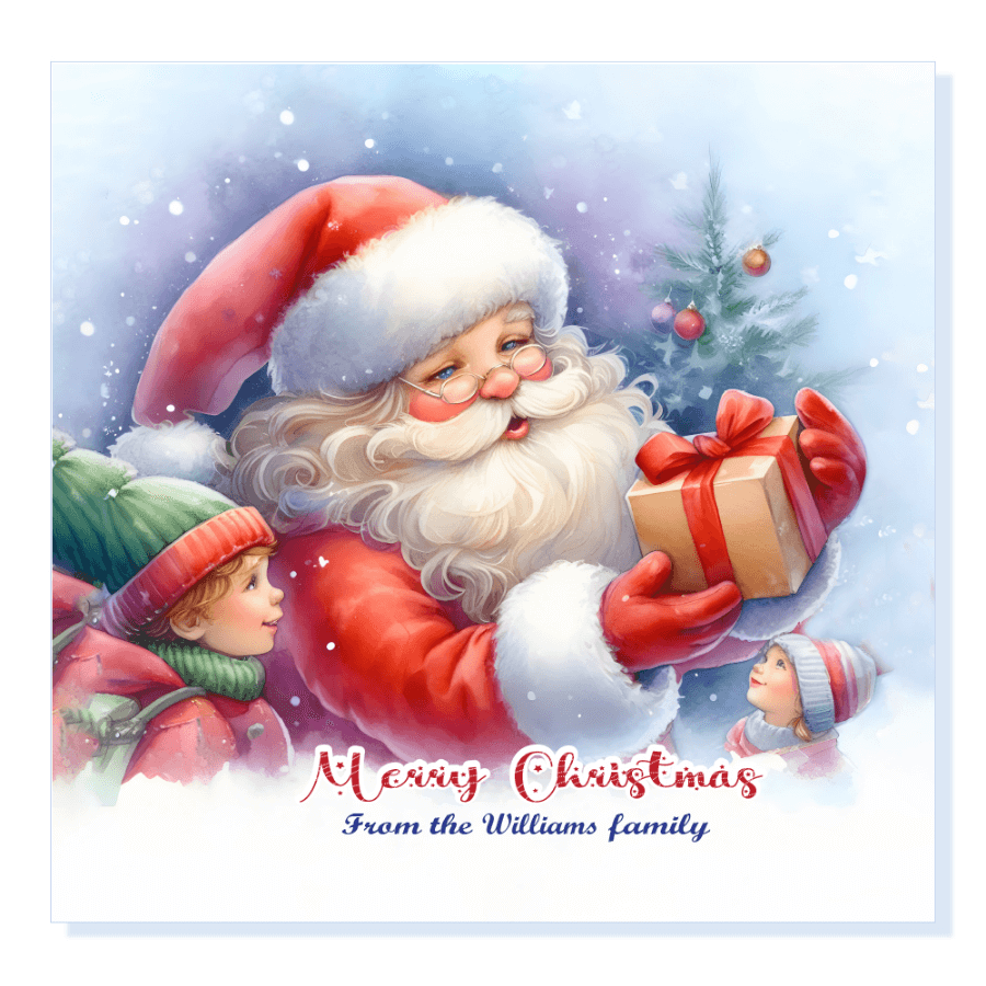 Santa Personalised Christmas Cards – Pack of 10