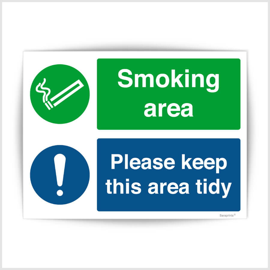 Smoking Area - Please Keep This Area Tidy Sign Sticker