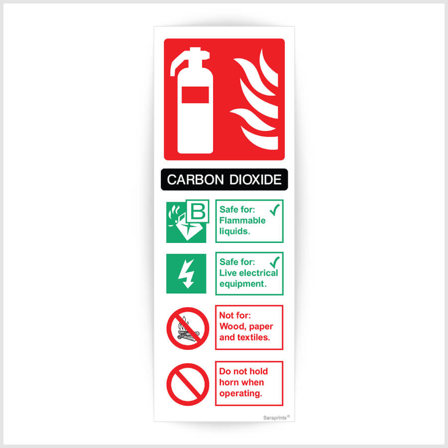 Fire Extinguisher Carbon dioxide Sign Sticker