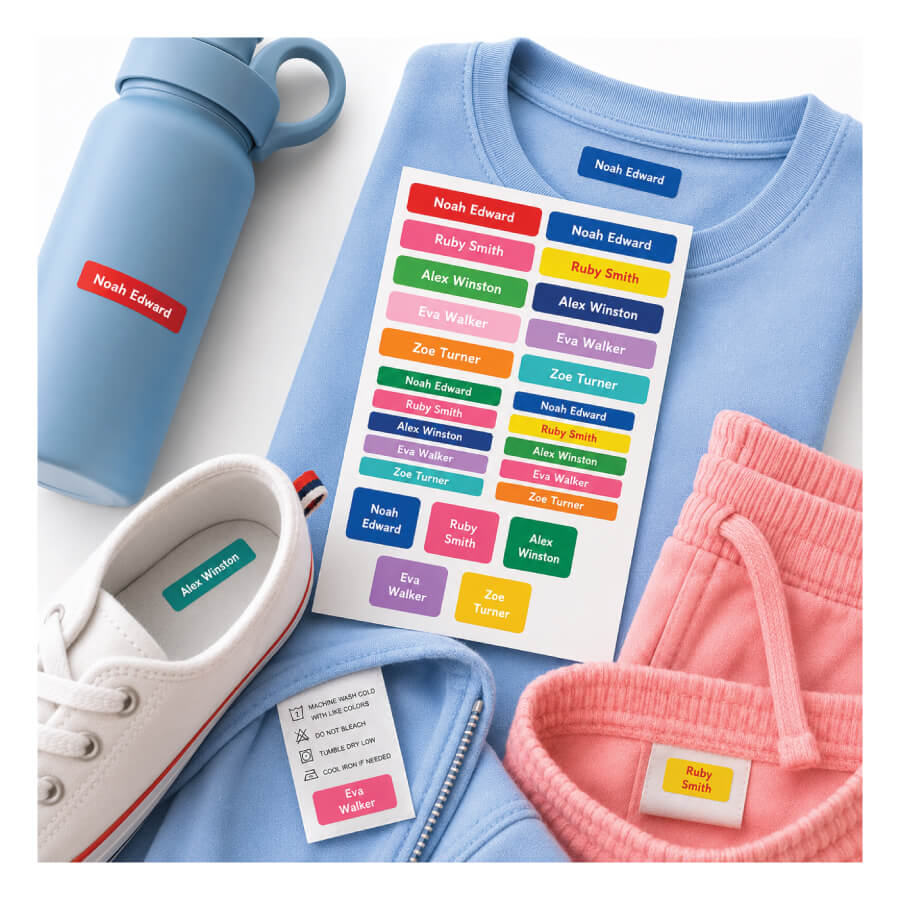 Stick On Clothing Name Labels - Plain