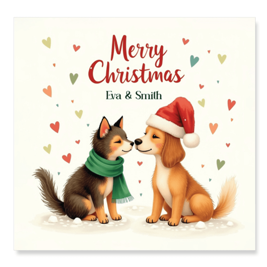 Personalised Christmas card for special couple