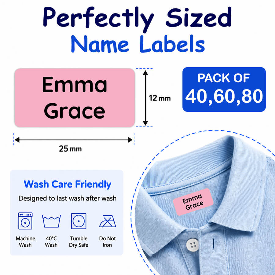 Stick On Clothing Label - Personalised Everyday Pack