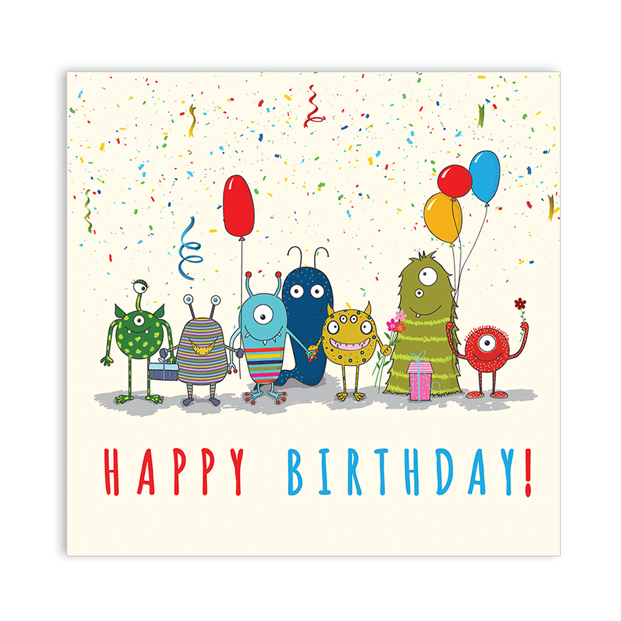 Funny Monster Birthday Card for Kids