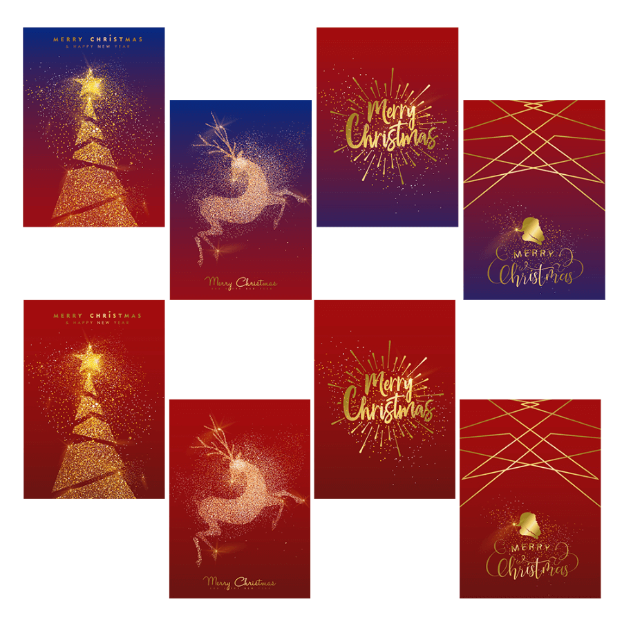 Christmas Cards Multipack of 24 – Merry Xmas & Holiday Greeting Cards