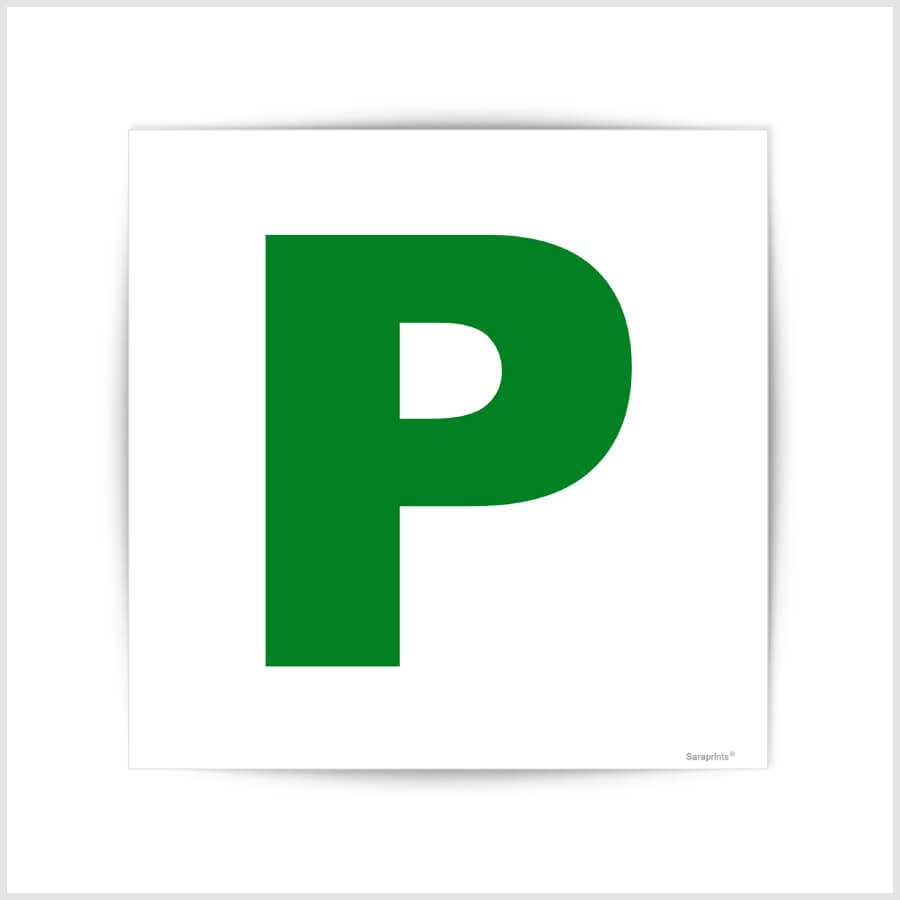 P Plate Sign Sticker
