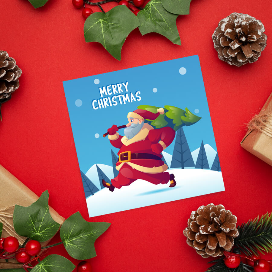 Jolly Santa Christmas card