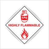 Highly Flammable LPG Sign Sticker