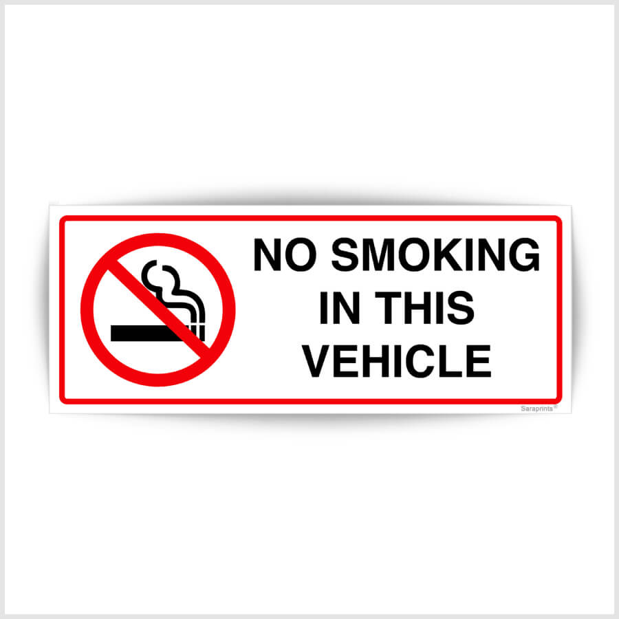 No Smoking In This Vehicle Sign Sticker