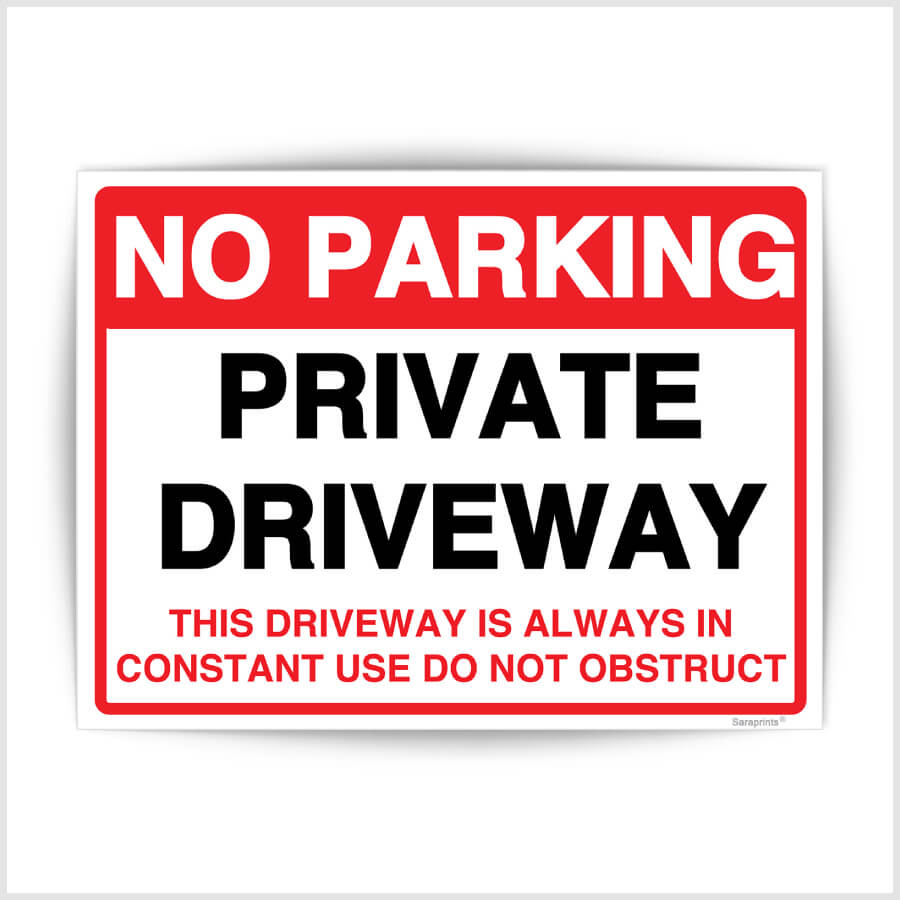 No Parking Private Driveway Sign Sticker