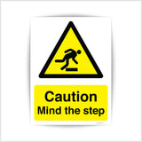 Caution Mind the Step Sign Sticker