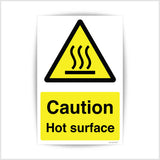 Caution Hot Surface Sign Sticker