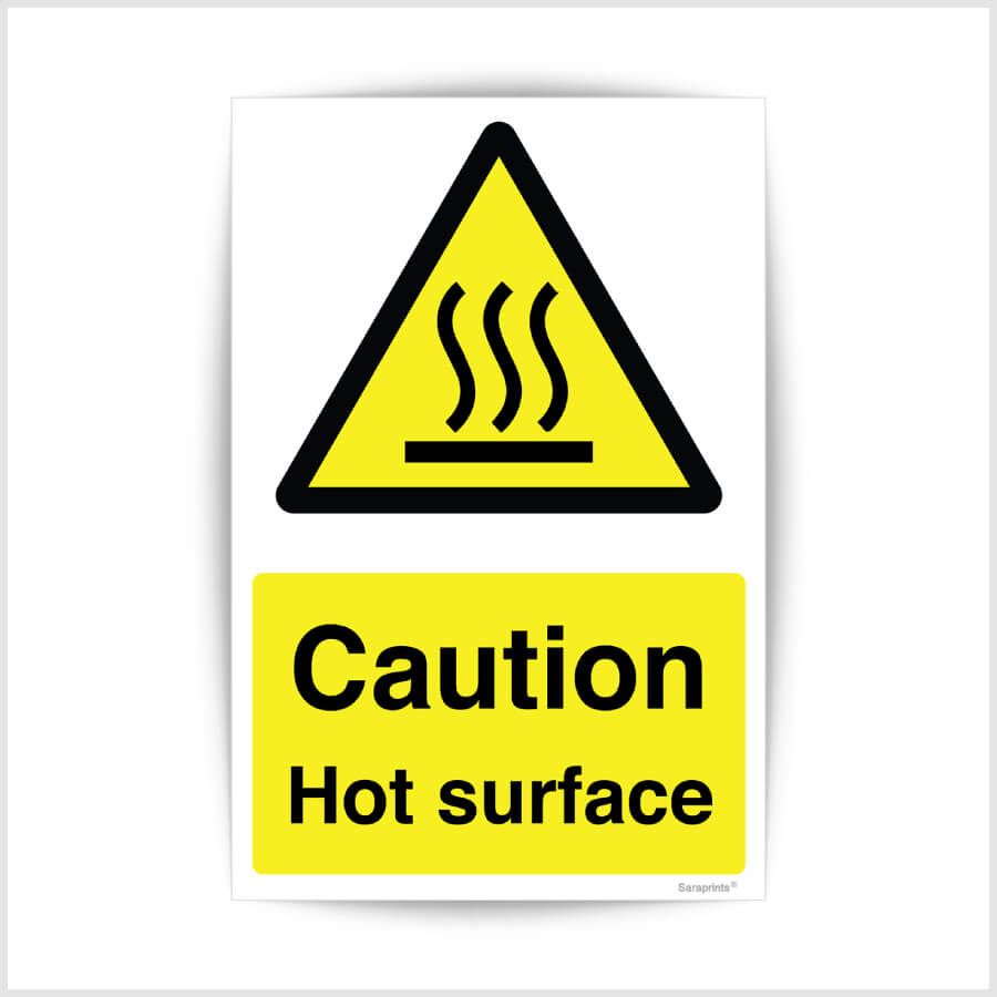 Caution Hot Surface Sign Sticker