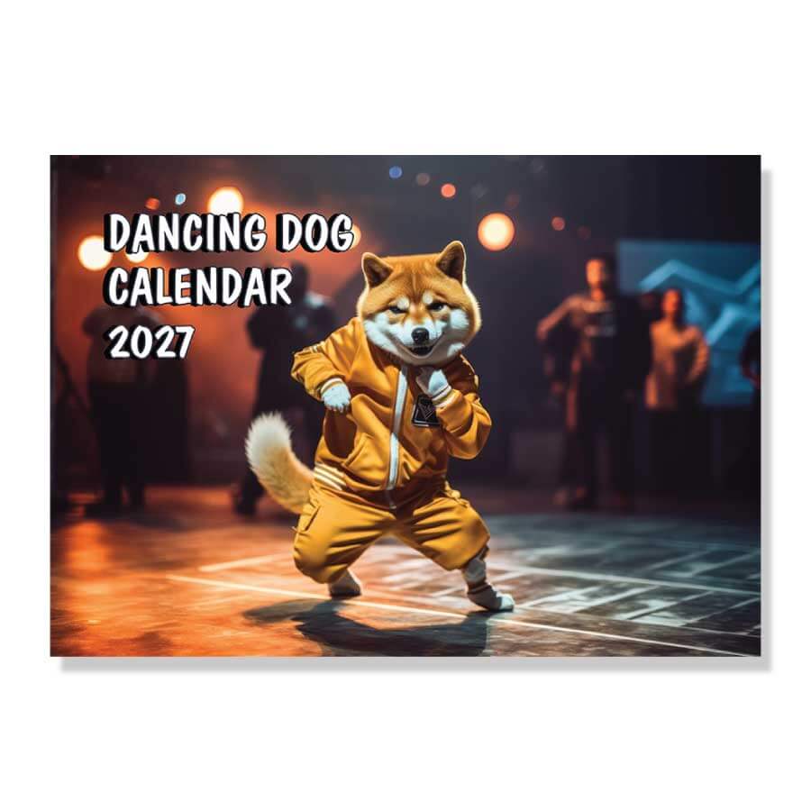 Dancing dog wall calendar 2027