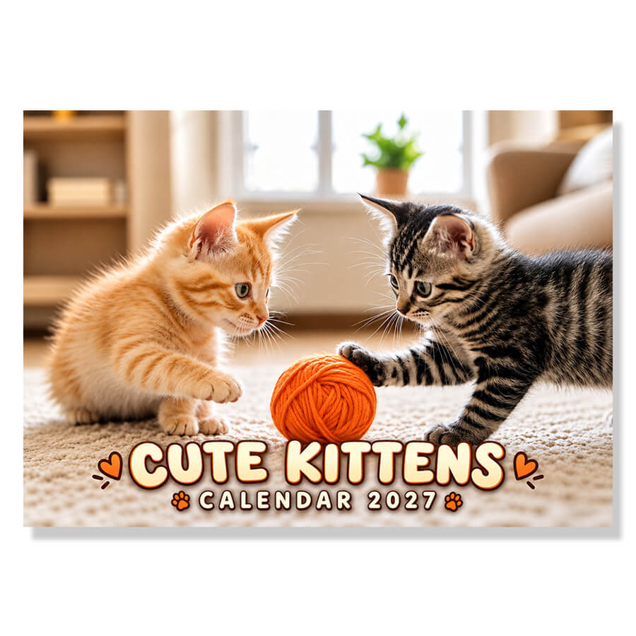 Kittens Calendar 2027 12 Month A3 Wall Calendar