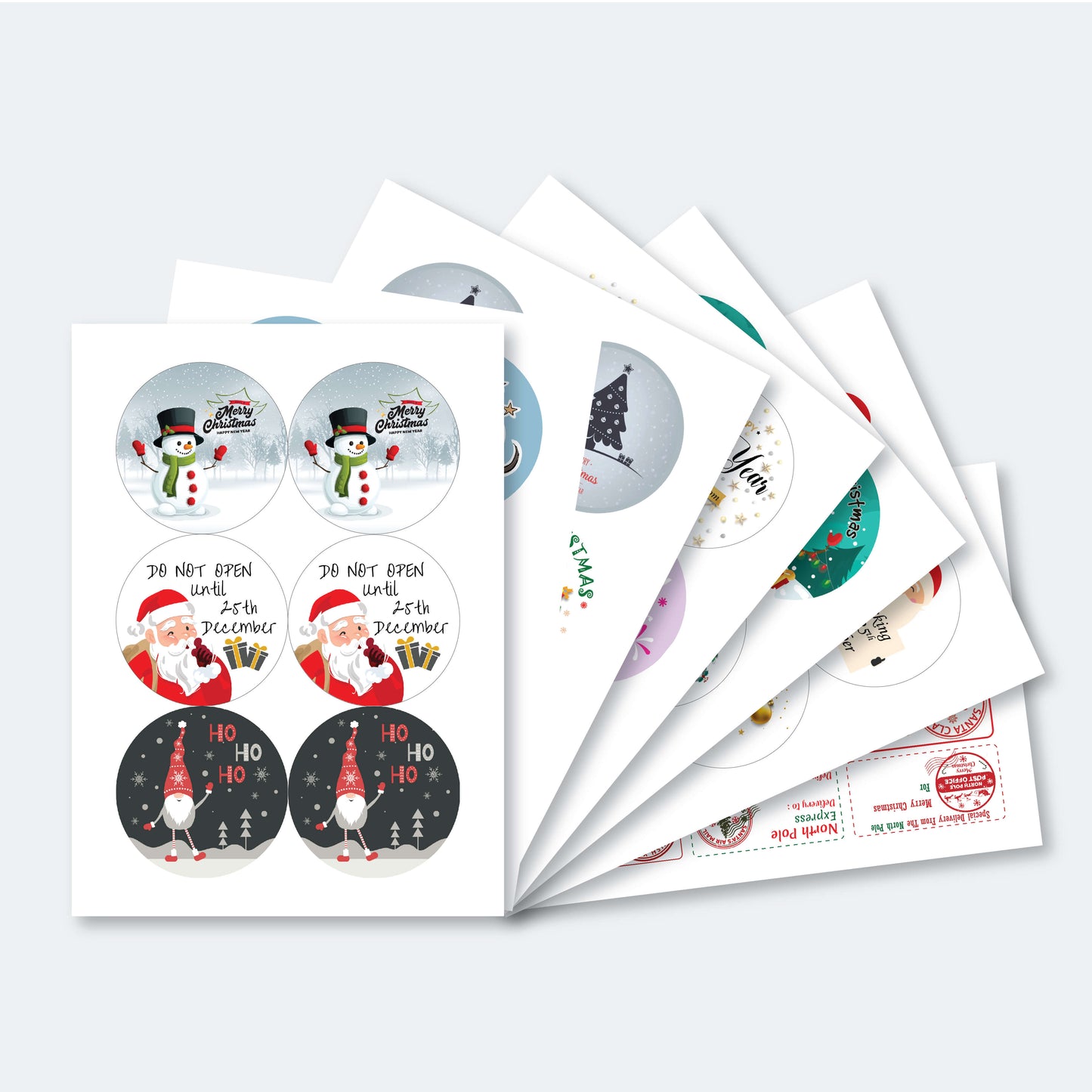 Festive Free Gift Labels for Christmas - 48 Stickers
