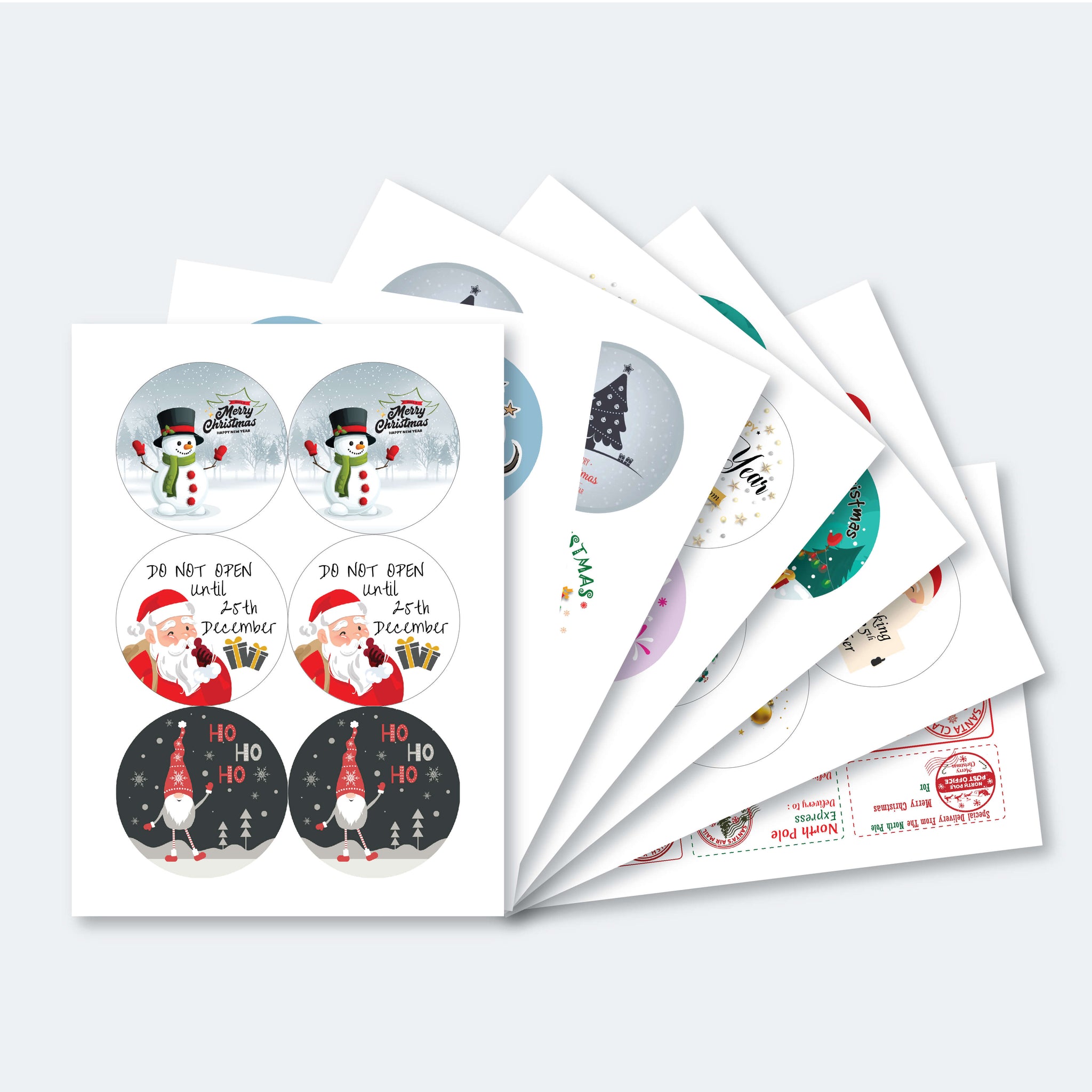 Festive Free Gift Labels for Christmas - 48 Stickers