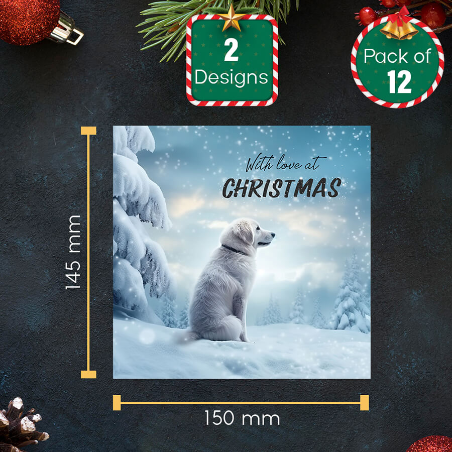Dog lover Christmas cards in a multipack