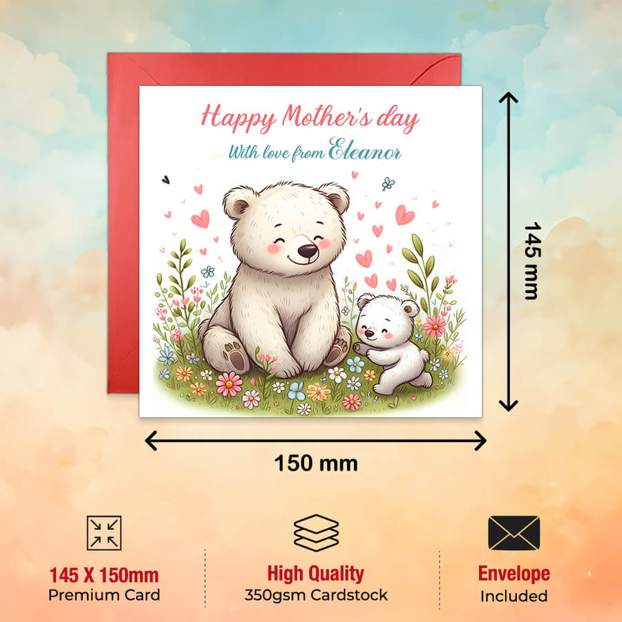 mama bear personalised mothers day greeting card