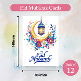 Eid Mubarak Cards - Pack of 12 - Islamic Eid Card UK