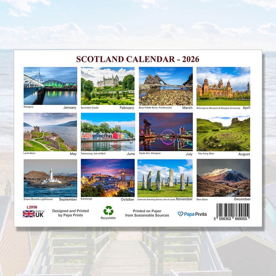 Scottish countryside 2026 wall calendar