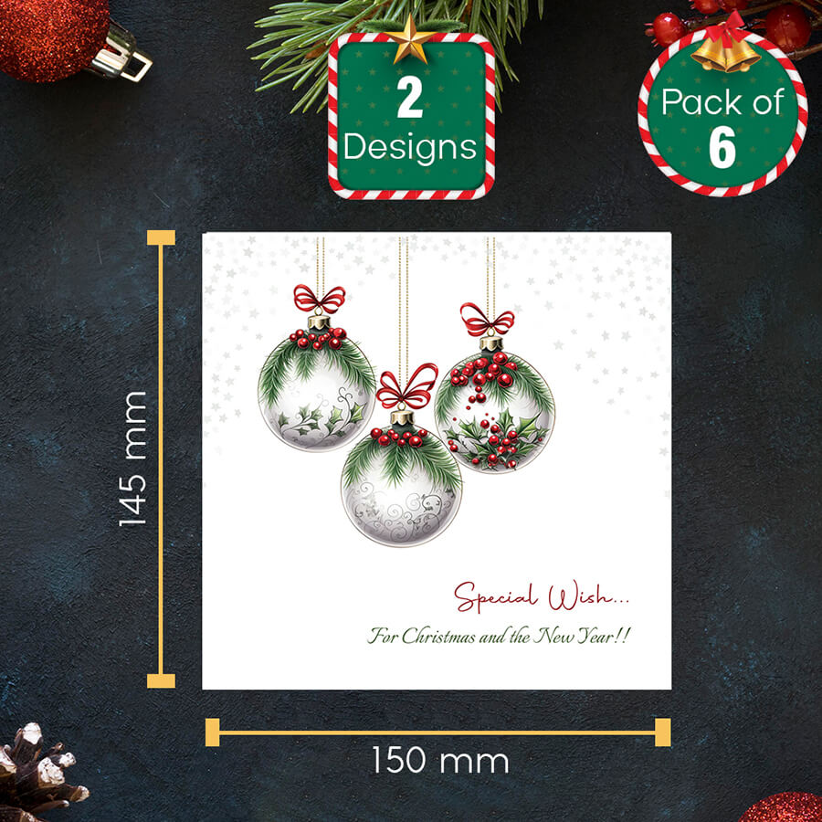 Christmas ball and wreath cards